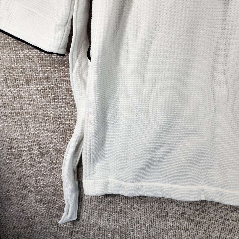Riley Home Hooded Waffle Robe Womens M White Heavyweight Cotton Okeo-Tex EUC - Picture 10 of 13